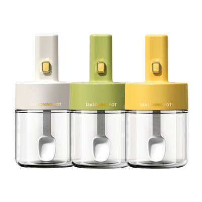 250ml Empty Spice Storage Jar Pot With Retractable Spoon 7.2*7.2*15cm