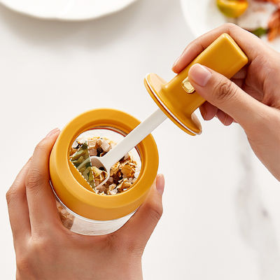250ml Empty Spice Storage Jar Pot With Retractable Spoon 7.2*7.2*15cm