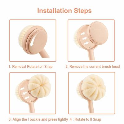 3 In 1 Multifunctional Detachable Back Scrubbing Brush Long Handled OEM
