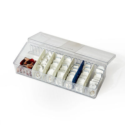 8 Grids Rectangle Transparent Desktop Data Cable Storage Box OEM With Cover