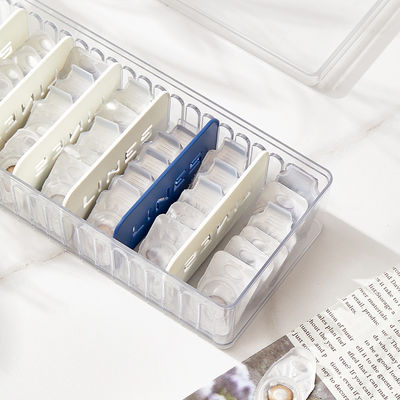 8 Grids Rectangle Transparent Desktop Data Cable Storage Box OEM With Cover