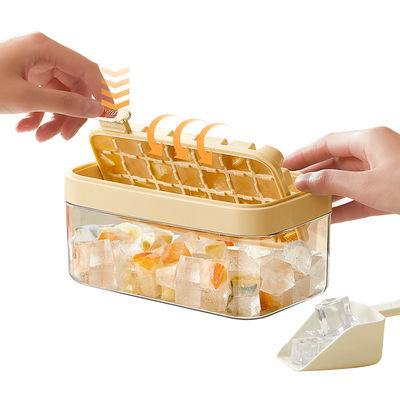 Multi Function 64 Cubes Fridge Ice Cube Tray With Large Bin And Lid