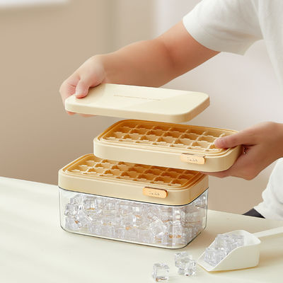 Multi Function 64 Cubes Fridge Ice Cube Tray With Large Bin And Lid