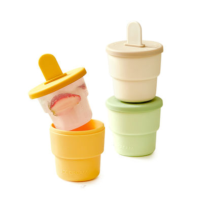 2 In1 Cup Shape Silicone Ice Cream Popsicle Molds Popsicle Stick Molds