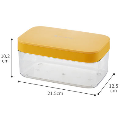 Reusable Easy Release Square Ice Cube Tray For Whiskey With Lid Storage Bin
