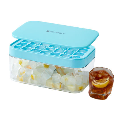 Premium Silicone Wholesale small Square Ice Cube Mold With Lid and Bin