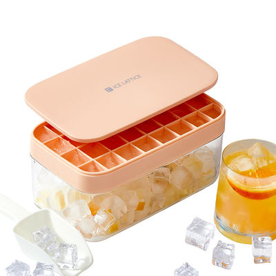 Premium Silicone Wholesale small Square Ice Cube Mold With Lid and Bin