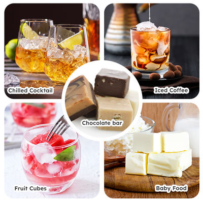 Premium Silicone Wholesale small Square Ice Cube Mold With Lid and Bin