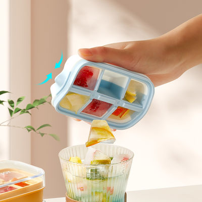 Mini USA Plastic Freezer Ice Cube Tray Container With Shovel
