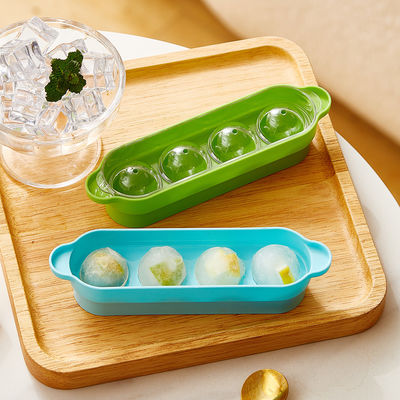 4 Grid Creative Plastic Silicone Ice Cube Moulds Reusable Round Ice Ball Tray