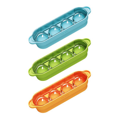 4 Grid Creative Plastic Silicone Ice Cube Moulds Reusable Round Ice Ball Tray