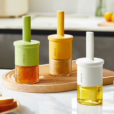 Spill Proof 300ml Barbecue Bbq Oil Bottle Silicone Oil Brush Bottle