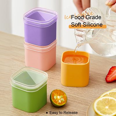 Silicone Large Storage Whisky Separate Single Ice Cube Tray For Freezer With Lid