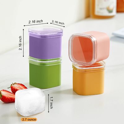 Silicone Large Storage Whisky Separate Single Ice Cube Tray For Freezer With Lid