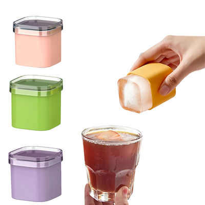 Silicone Large Storage Whisky Separate Single Ice Cube Tray For Freezer With Lid
