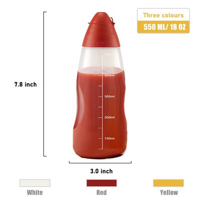 Plastic Ketchup BBQ Chili Sauce Condiment Squeeze Bottles Durable 300ml/500ml