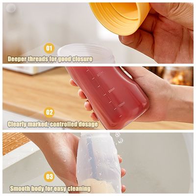 Plastic Ketchup BBQ Chili Sauce Condiment Squeeze Bottles Durable 300ml/500ml