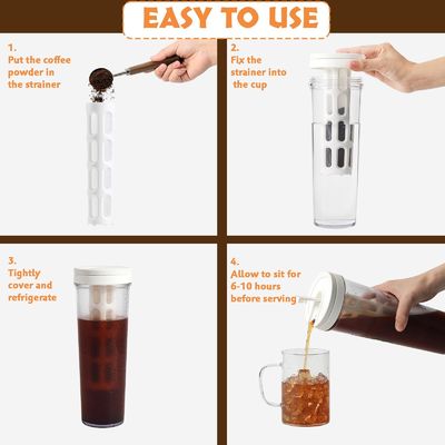 1000ml Cold Brew Coffee Maker Outdoor Large Capacity Iced Tea Coffee Makers