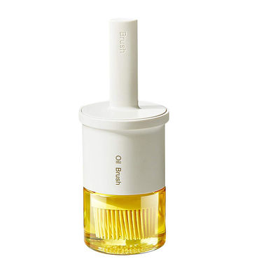 Kitchen 2 In 1 Glass Vinegar Oil Dispenser Bottle Brush Container 300ml