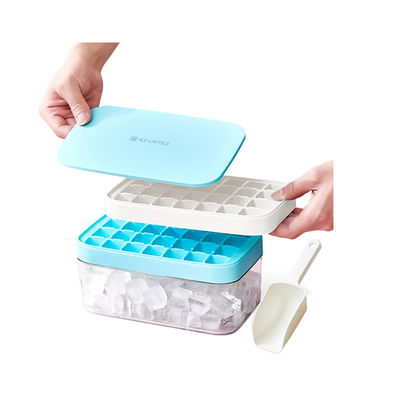 Premium Silicone Wholesale small Square Ice Cube Mold With Lid and Bin