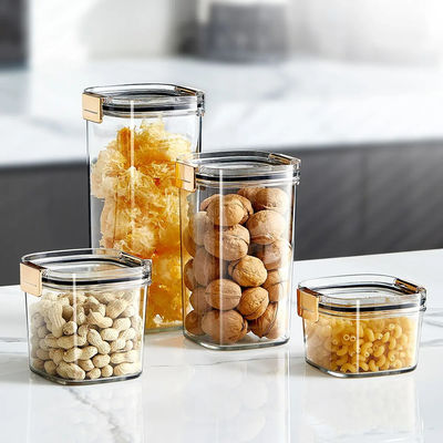 Different Capacity Clear Plastic Airtight Dry Food Storage Container Set With Lid