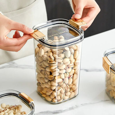Different Capacity Clear Plastic Airtight Dry Food Storage Container Set With Lid