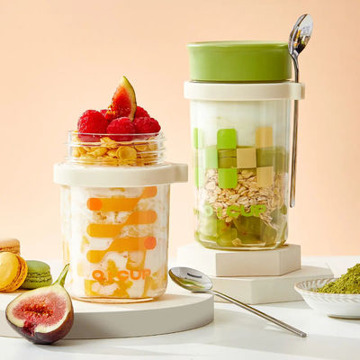 Portable Airtight Measurement Overnight Oats Container Breakfast Cereal Cup OEM