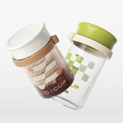 Portable Airtight Measurement Overnight Oats Container Breakfast Cereal Cup OEM