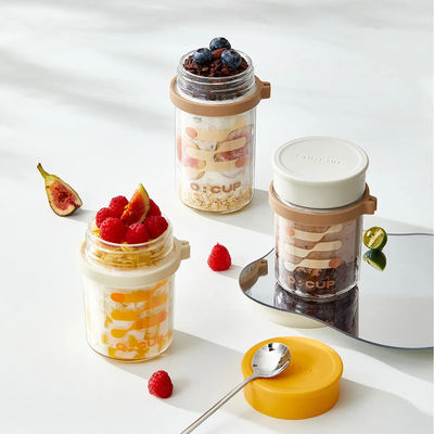 Portable Airtight Measurement Overnight Oats Container Breakfast Cereal Cup OEM
