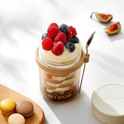 Portable Airtight Measurement Overnight Oats Container Breakfast Cereal Cup OEM