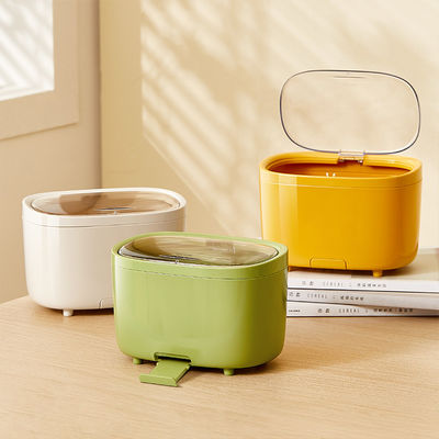 Portable Desktop Trash Can With Phone Holder Mini Pressing Automatic Waste Bin
