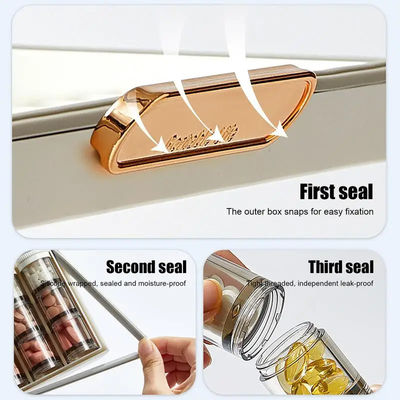Plastic Pill Box Organizer Portable Tablet Case Eco Friendly Weekly Pill Organizer