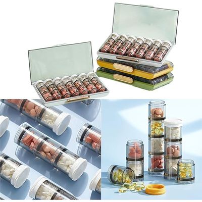 Plastic Pill Box Organizer Portable Tablet Case Eco Friendly Weekly Pill Organizer
