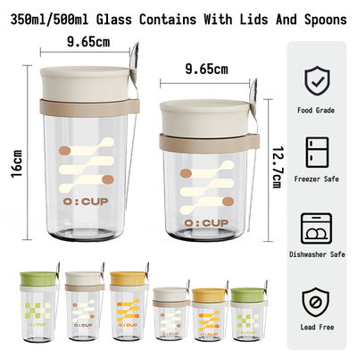 6 Pack Overnight Oats Containers With Lids  For Oatmeal Pudding Yogurt Fruit Salad Storage