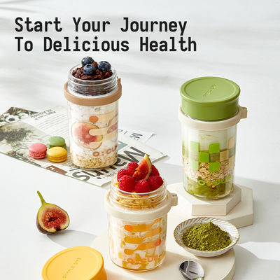 6 Pack Overnight Oats Containers With Lids  For Oatmeal Pudding Yogurt Fruit Salad Storage