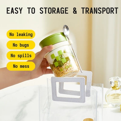 6 Pack Overnight Oats Containers With Lids  For Oatmeal Pudding Yogurt Fruit Salad Storage
