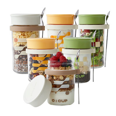 6 Pack Overnight Oats Containers With Lids  For Oatmeal Pudding Yogurt Fruit Salad Storage
