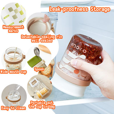 350ml/500ml Large Capacity Glass Mason Overnight Oats Jars For Milk Cereal Fruit