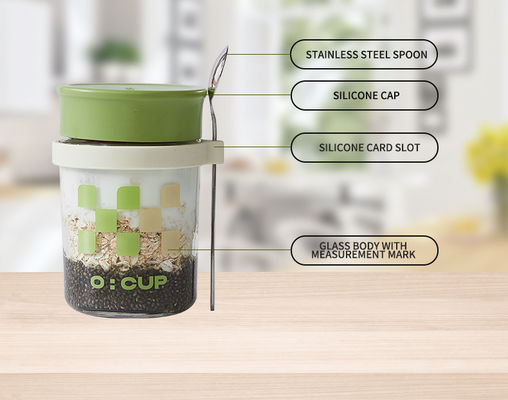 6 Pack Overnight Oats Containers With Lids  For Oatmeal Pudding Yogurt Fruit Salad Storage
