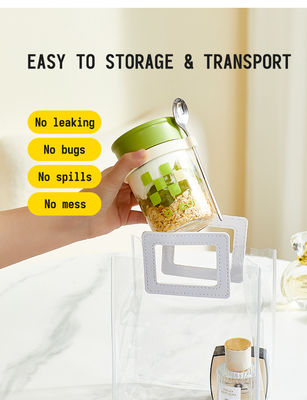 6 Pack Overnight Oats Containers With Lids  For Oatmeal Pudding Yogurt Fruit Salad Storage