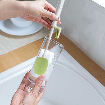 L Shaped Cup Brush Cleaner 3 In 1 Long Handle Brush For Cleaning Cups Bottles Thermal Flasks