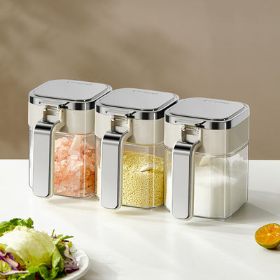 2024 New Arrival Kitchen Seasoning Storage Container Tea Coffee Sugar Salt Glass Spice Jars With Stainless Steel Lids