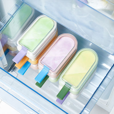 Kids Cartoon Popsicle Molds Food-Grade Silicone Ice Pop Cream Molds With Reusable Sticks Non-Stick Flat Design Easy Release