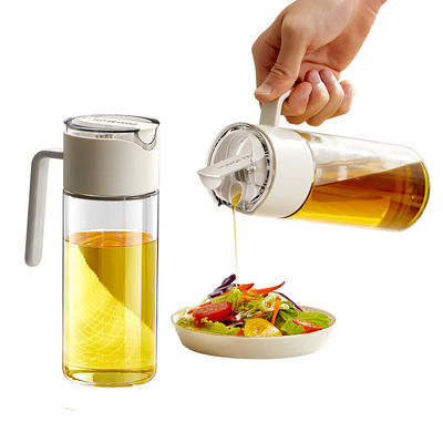 Auto Flip Cooking Oil Bottles Leak Proof Oil Dispenser Bottle With Automatic Stopper Cap Non Slip Handle For Kitchen Cooking