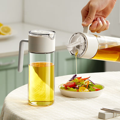 Auto Flip Cooking Oil Bottles Leak Proof Oil Dispenser Bottle With Automatic Stopper Cap Non Slip Handle For Kitchen Cooking