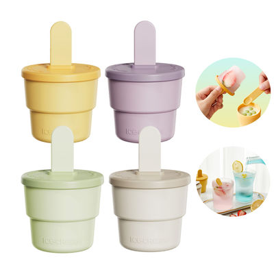 Ice Cream Popsicle Mold Set,Reusable Silicone Popsicles Molds for Kids