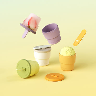 Ice Cream Popsicle Mold Set,Reusable Silicone Popsicles Molds for Kids
