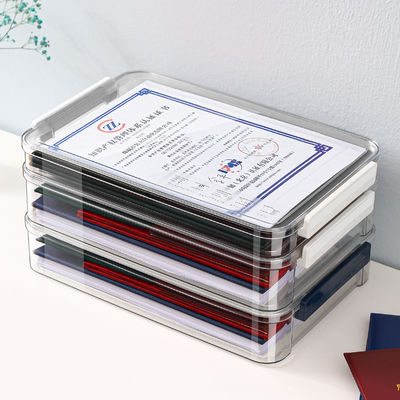 A4 File Documents Portable Project Case Clear Stackable Plastic Art Organizer Containers File Scrapbook Paper Storage Box