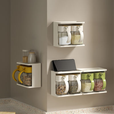2 Grids Stackable Spice Jars Salt Sugar Container Sets Household Storage Box for Condiments Seasoning Jars