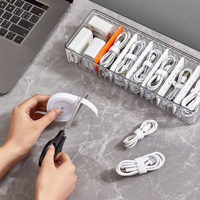 8 Grids Adjustable Office Cable Organizer Box Customizable Compartments  Safe Storage of Electronics Accessories